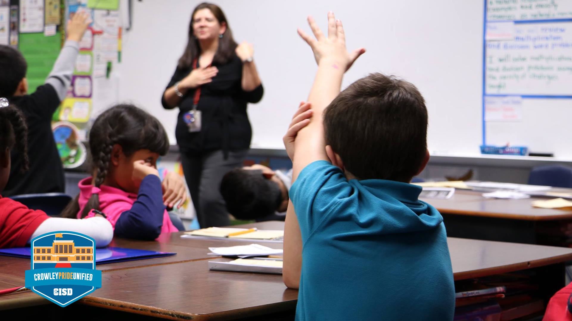 Student raising hand 