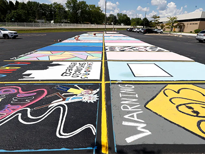  Painted parking spots