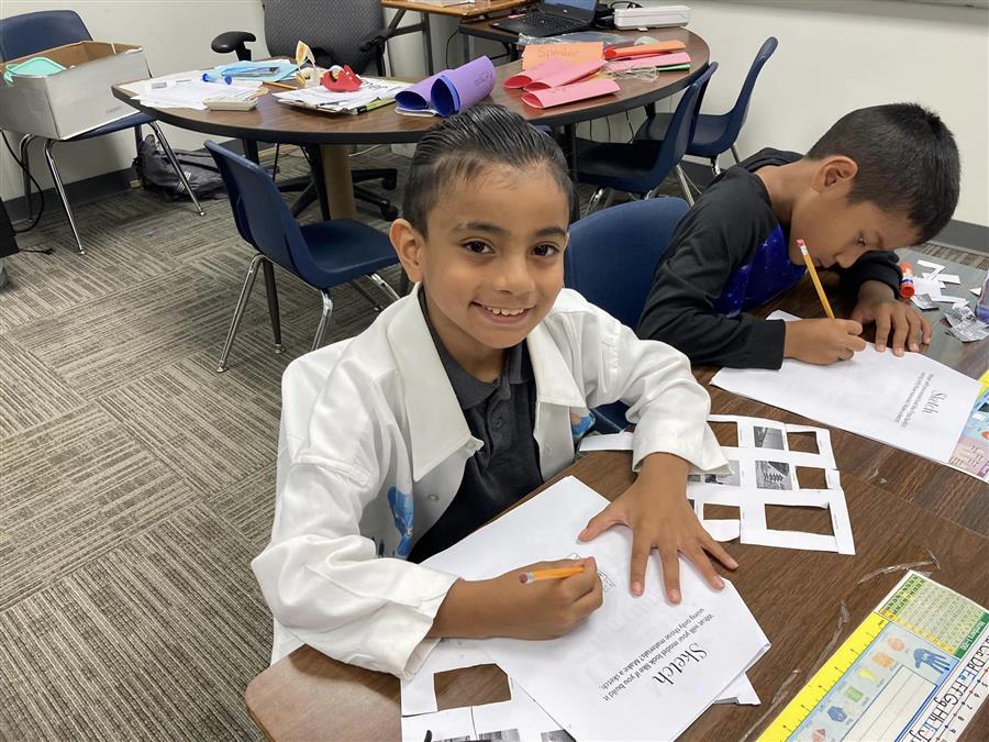 Student in lab coat