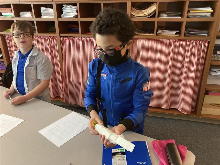 Student dressed as an astronaut